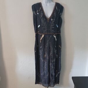 Elegant Dark Lavender Beaded Dress